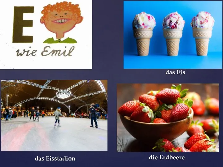 das Eis die Erdbeere das Eisstadion