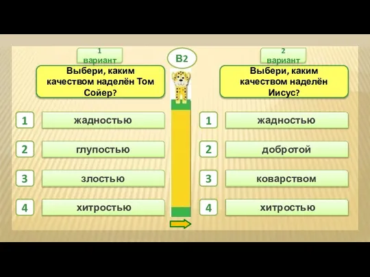 добротой хитростью злостью глупостью 1 2 3 4 жадностью хитростью жадностью