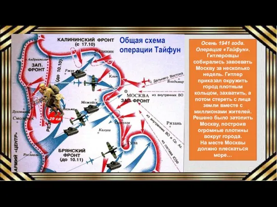 Осень 1941 года. Операция «Тайфун». Гитлеровцы собирались завоевать Москву за несколько