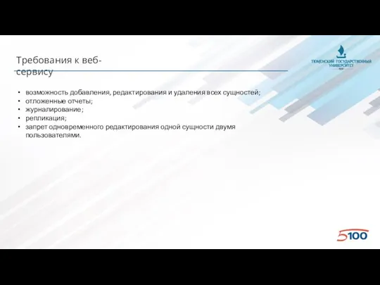 Требования к веб-сервису возможность добавления, редактирования и удаления всех сущностей; отложенные