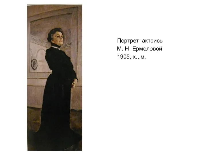 Портрет актрисы М. Н. Ермоловой. 1905, х., м.