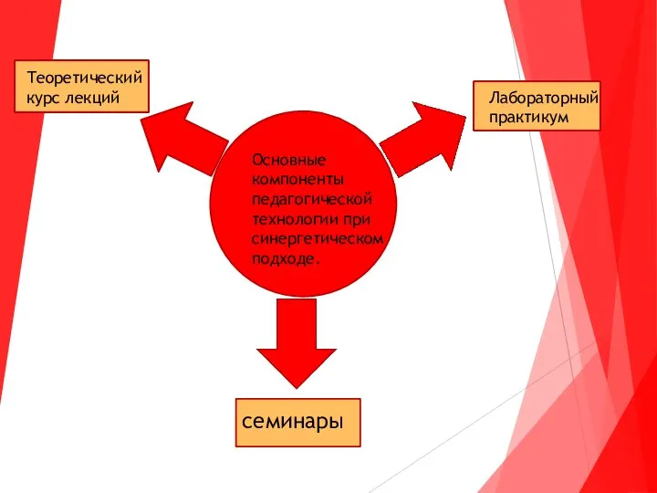 семинары Основные компоненты педагогической технологии при синергетическом подходе. Теоретический курс лекций Лабораторный практикум