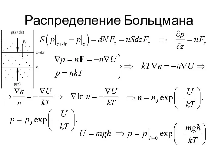 Распределение Больцмана ∙ ∙ ∙ ∙ ∙ ∙ ∙ ∙ ∙