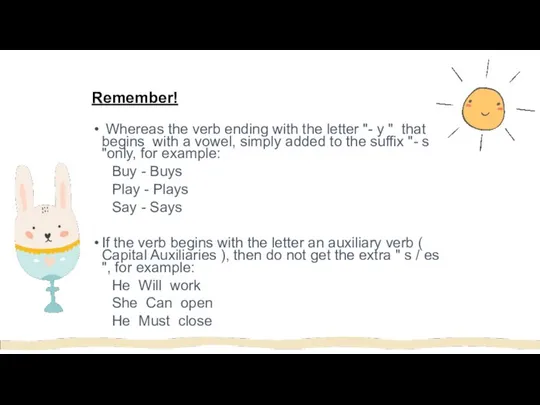 Remember! Whereas the verb ending with the letter "- y "