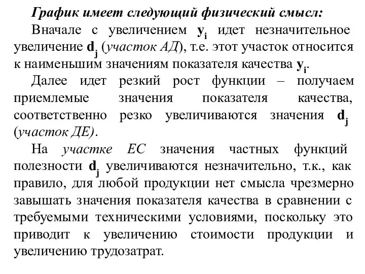 График имеет следующий физический смысл: Вначале с увеличением yi идет незначительное