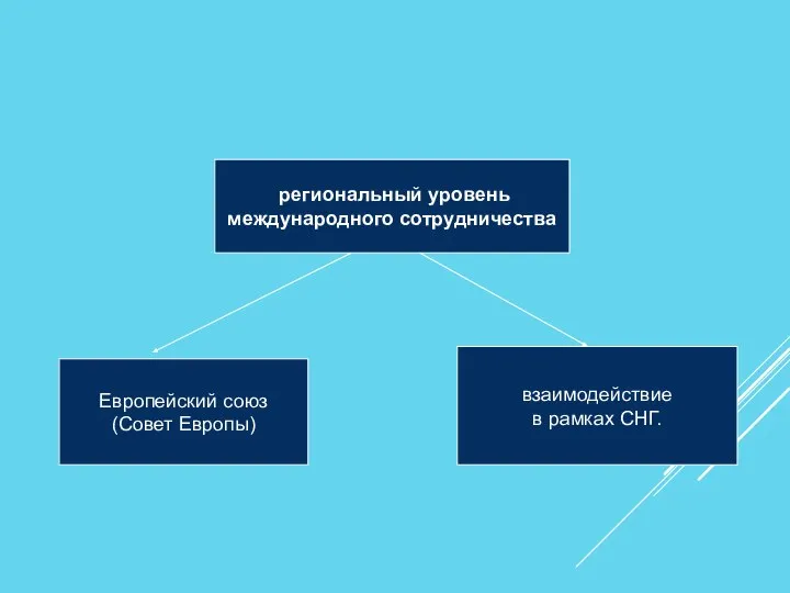 региональный уровень международного сотрудничества Европейский союз (Совет Европы) взаимодействие в рамках СНГ.