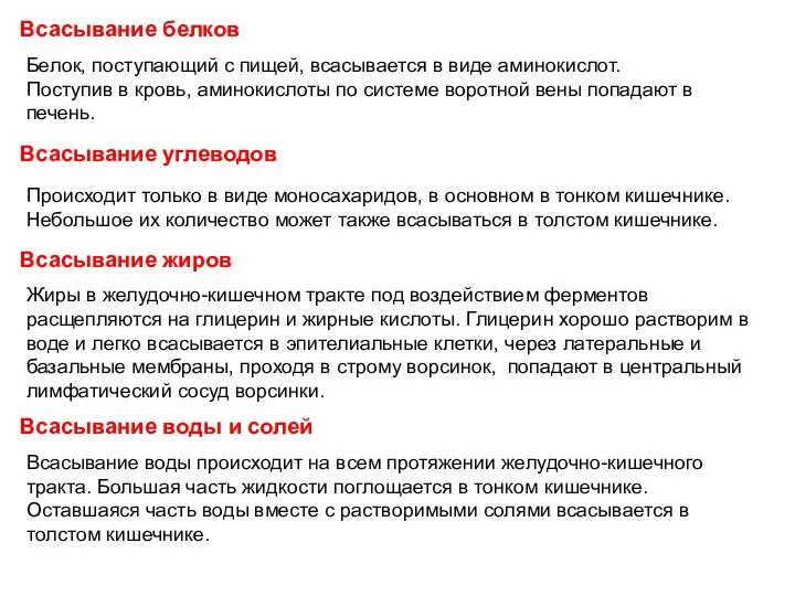 Белок, поступающий с пищей, всасывается в виде аминокислот. Поступив в кровь,