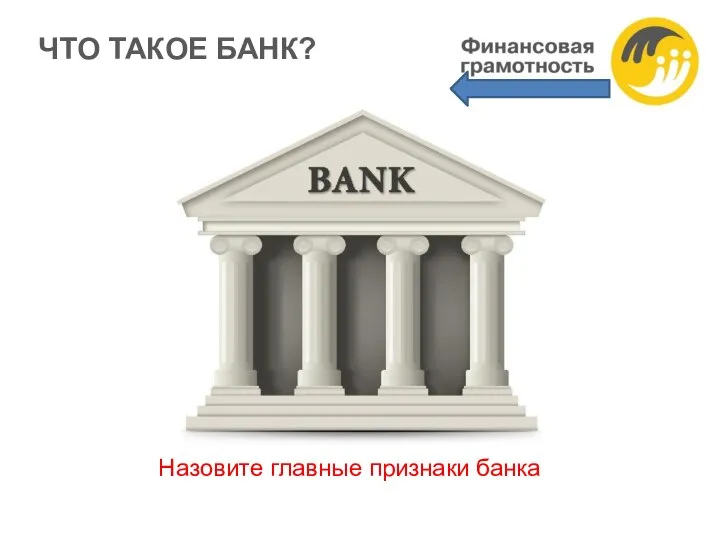 ЧТО ТАКОЕ БАНК? Назовите главные признаки банка