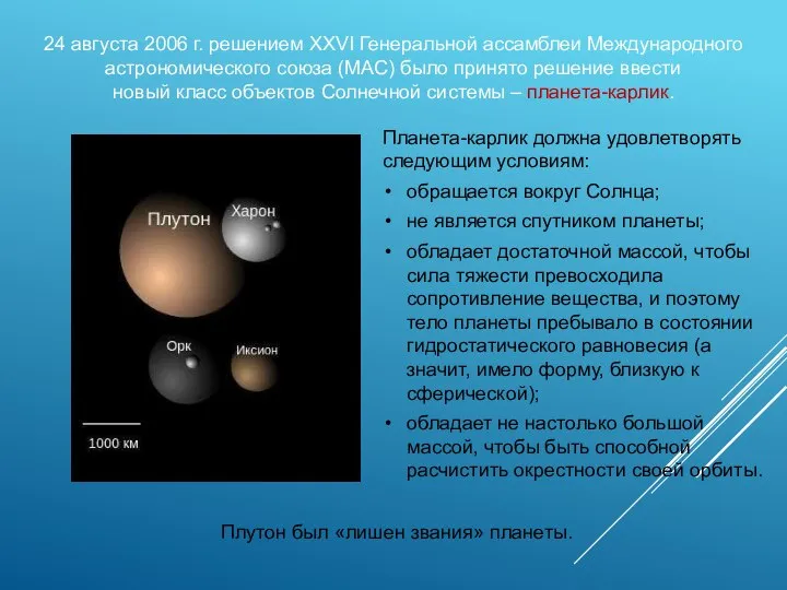 24 августа 2006 г. решением XXVI Генеральной ассамблеи Международного астрономического союза