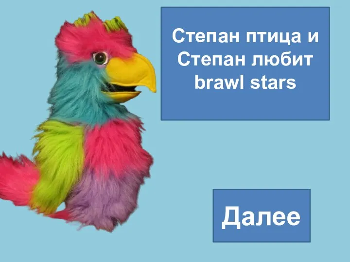 Степан птица и Степан любит brawl stars Далее