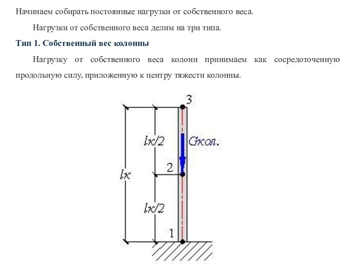 Начинаем собирать постоянные нагрузки от собственного веса. Нагрузки от собственного веса
