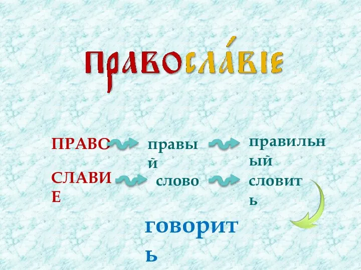 ПРАВО правый правильный СЛАВИЕ словить слово говорить