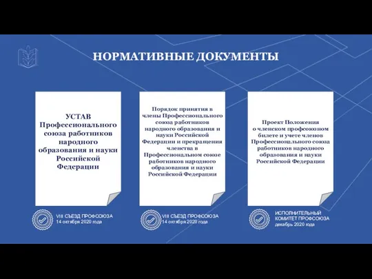 УСТАВ Профессионального союза работников народного образования и науки Российской Федерации Порядок