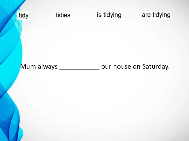 Mum always ___________ our house on Saturday.