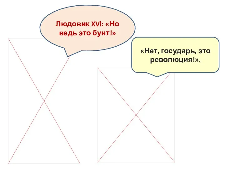 Людовик XVl: «Но ведь это бунт!» «Нет, государь, это революция!».