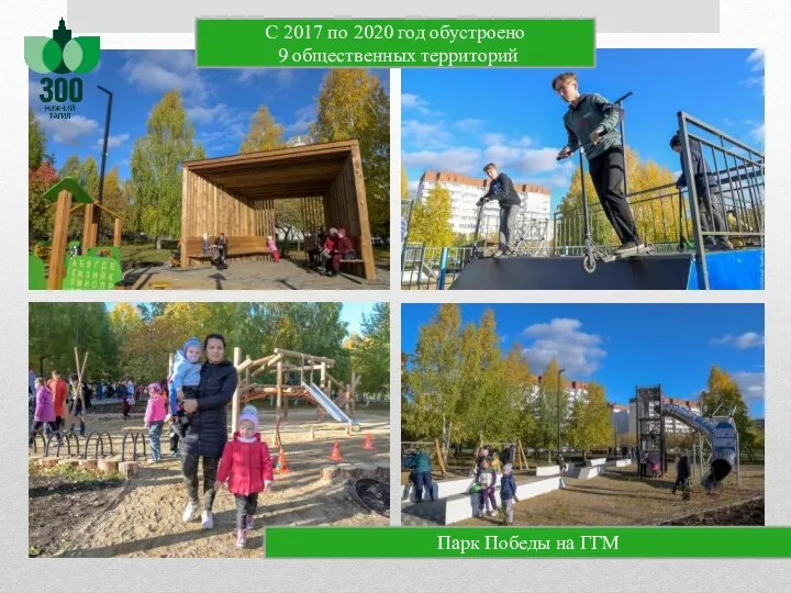Парк Победы на ГГМ С 2017 по 2020 год обустроено 9 общественных территорий
