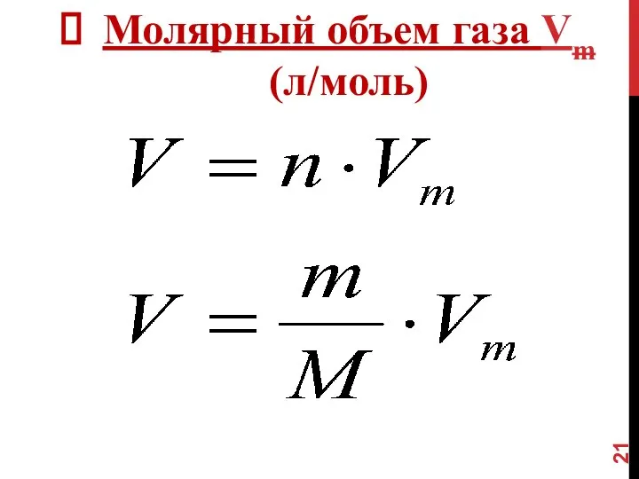 Молярный объем газа Vm (л/моль)