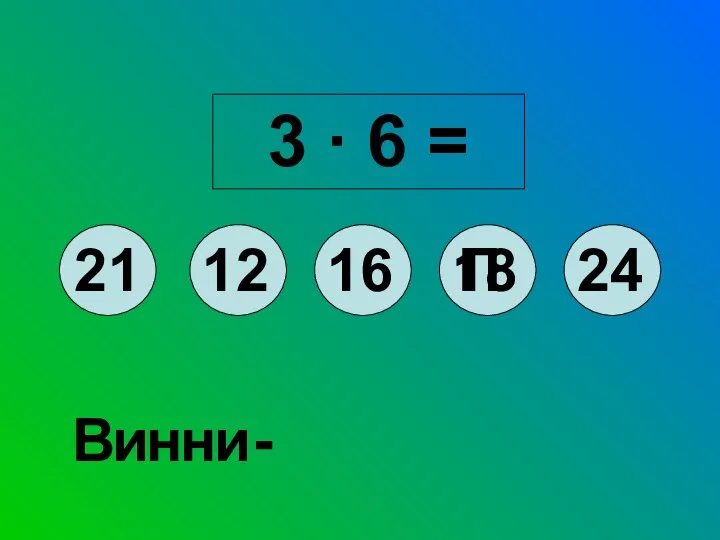 3 ∙ 6 = 21 12 16 18 24 П - и н и В н