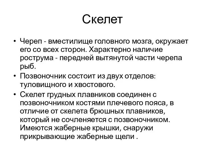 Скелет Череп - вместилище головного мозга, окружает его со всех сторон.