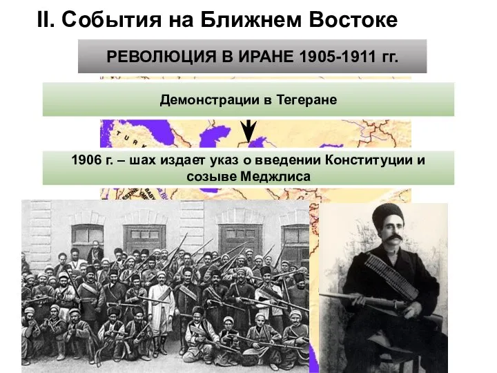 II. События на Ближнем Востоке РЕВОЛЮЦИЯ В ИРАНЕ 1905-1911 гг. Демонстрации