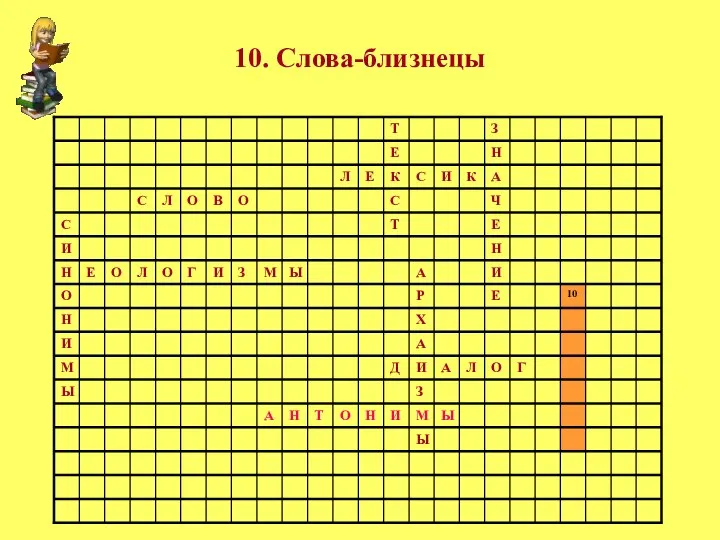 10. Слова-близнецы