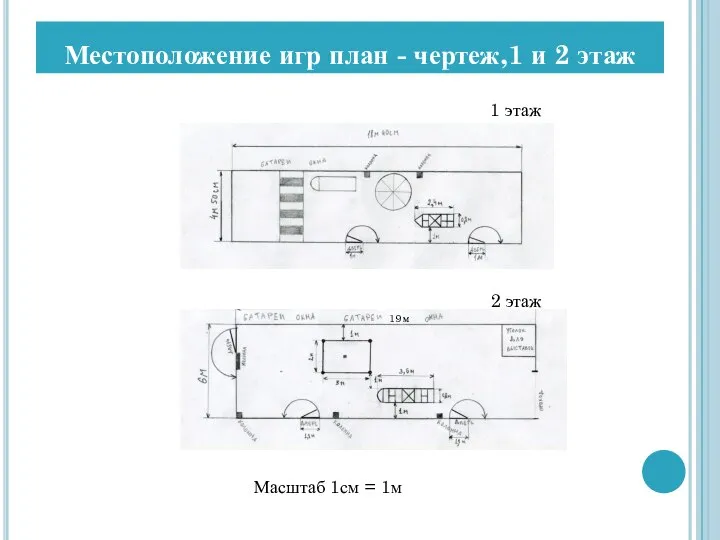 Местоположение игр план - чертеж,1 и 2 этаж 1 этаж 2