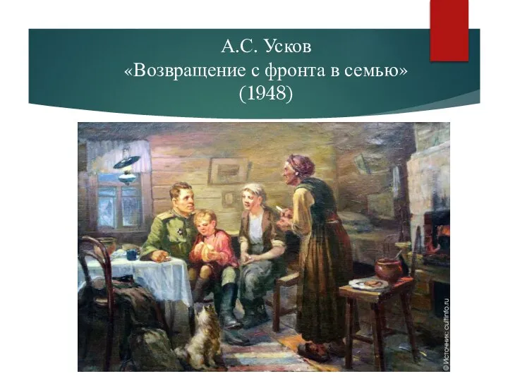 А.С. Усков «Возвращение с фронта в семью» (1948)