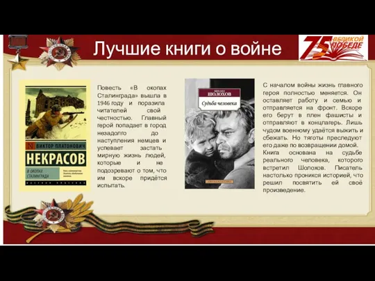 Лучшие книги о войне Повесть «В окопах Сталинграда» вышла в 1946