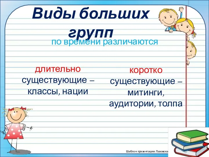 Виды больших групп длительно существующие – классы, нации по времени различаются