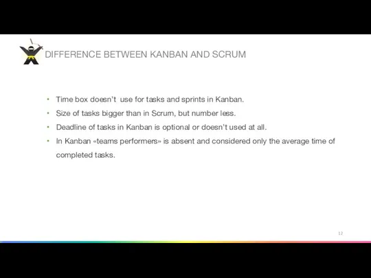 DIFFERENCE BETWEEN KANBAN AND SCRUM Time box doesn’t use for tasks