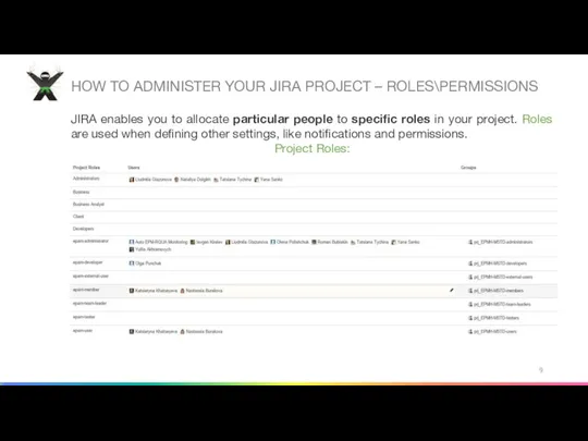 HOW TO ADMINISTER YOUR JIRA PROJECT – ROLES\PERMISSIONS JIRA enables you