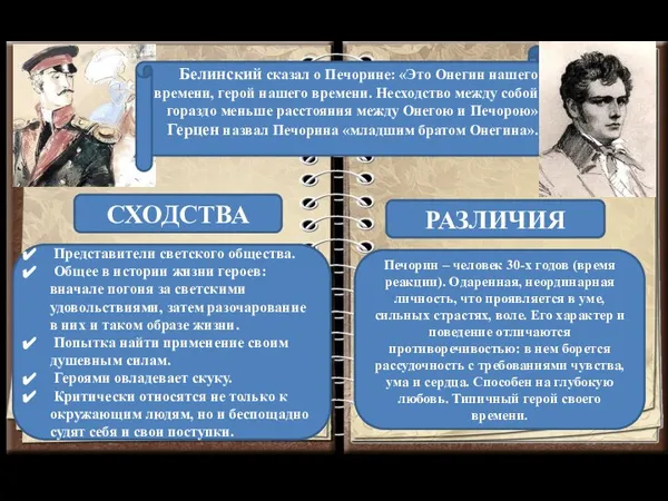 Разочарование печорина в нравах общества. Печорин и Онегин сравнение. Белинский о Печорине.